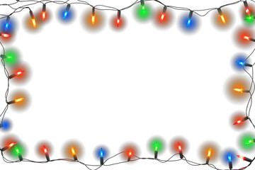 Christmas lights bulb frame decoration. isolated for design - 527572758