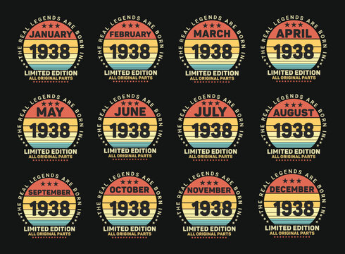 The Real Legends Are Born In 1938 Birthday Quotes Bundle, Birthday gifts for women or men, Vintage birthday shirts for wives or husbands, anniversary T-shirts for sisters or brother