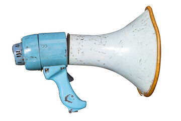 vintage megaphone bullhorn isolated for object. - obrazy, fototapety, plakaty