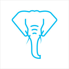 elephant outline logo line drawing