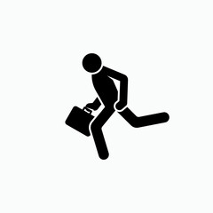 Late Icon. Rush Hour or Hurry Symbol - Vector.   