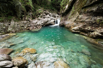 waterfall in the mountains