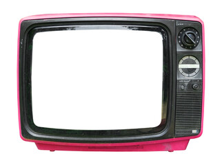 Retro television - old vintage TV with frame screen isolate for object, retro technology