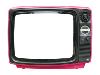 Retro television - old vintage TV with frame screen isolate for object, retro technology