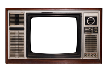 Vintage television - Old TV with frame screen isolate  for object, retro technology