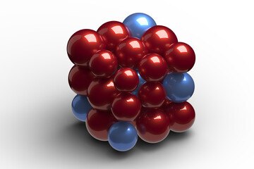 Fototapeta premium Group of glossy red and blue balls on transparent background with shadow