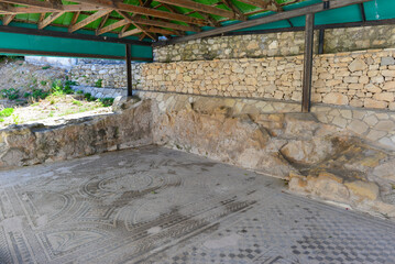 Römisches Bodenmosaik im Bergdorf Argyroupoli (Rethymno), Kreta