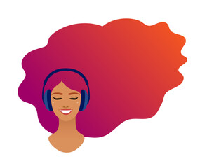 Vector illustration of woman with headphones