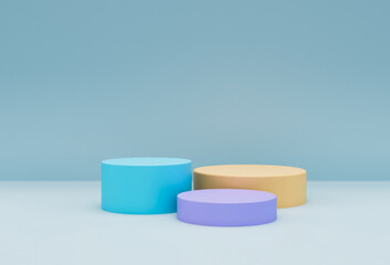 3D Rendering of Podium in Pastel Color