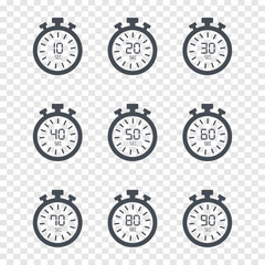 Plakat Clock time vector set design template, Modern vector design template
