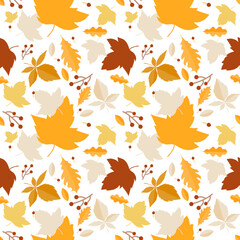 seamless pattern with autumn leaves