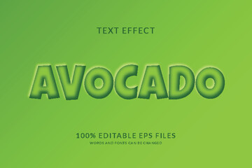 realistic avocado editable text effect design