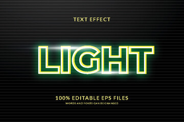 neon light editable text effect design