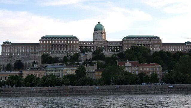 Buda castle seen from Danube river, Budapest, Hungary
