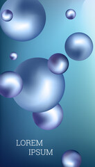 Metal balls are flying around. Cover design, creative background