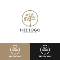 creative logo design of tree life, tree icon, green garden elements design