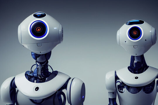 The robot in the future, 3D rendering.