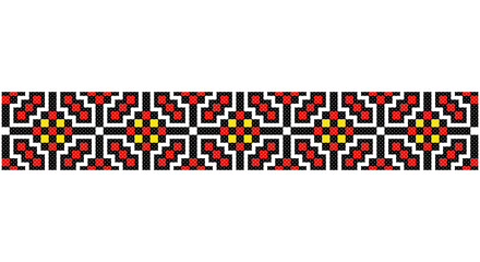 Embroidered good like old handmade cross-stitch ethnic Ukraine pattern. Ukrainian towel ornament, rushnyk called, vector.