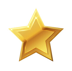 Gold shiny glitter glowing christmas star with shadow isolated on white background. Vector stars creative illustration.