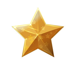 Five stars gold icon. Stars rating review icon.Vector stars set of realistic metallic golden stars isolated on white background. Symbol wye of leadership. Vector illustration