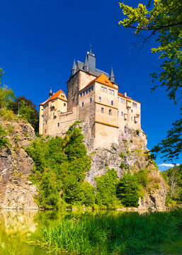 View of Kriebstein Castle or Burg Kriebstein in the Saxony, Germany