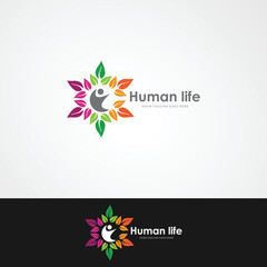 Tree Man Creative Concept Logo Design Template