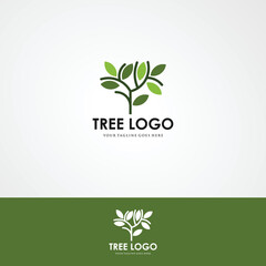 creative logo design of tree life, tree icon, green garden elements design