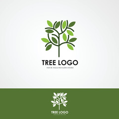 creative logo design of tree life, tree icon, green garden elements design