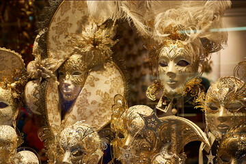 Beautiful carnivals Venetian mask faces