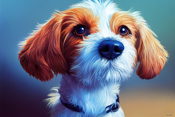The adorable dog, 3D rendering.