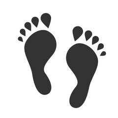 Footprint. Barefoot print. Black footprint.