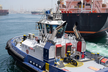 Towboat in port