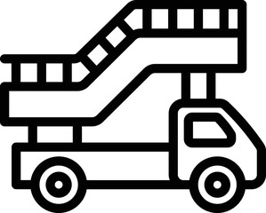 Ladder truck Vector Icon Design Illustration