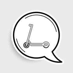 Line Scooter icon isolated on grey background. Colorful outline concept. Vector