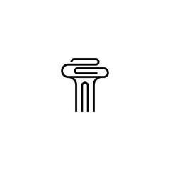 Column combination with paper clip. Logo design.