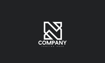 minimal letter N logo template