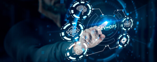 DevOps Methodology Development Operations agil programming technology concept.