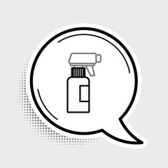Line Hairdresser pistol spray bottle with water icon isolated on grey background. Colorful outline concept. Vector