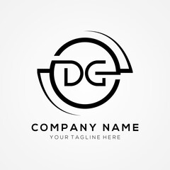 Obraz premium letter DG Logo Design Vector Template. Initial Black Letter Design DG Vector Illustration With White Background.