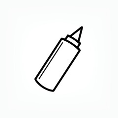 Mustard Sauce Bottle Icon. Complement Meals Symbol - Vector.    