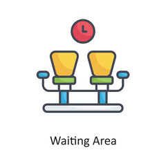 Waiting Area Filled Outline Vector Icon Design illustration on White background. EPS 10 File