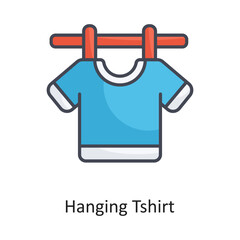 Hanging T shirt Filled Outline Vector Icon Design illustration on White background. EPS 10 File