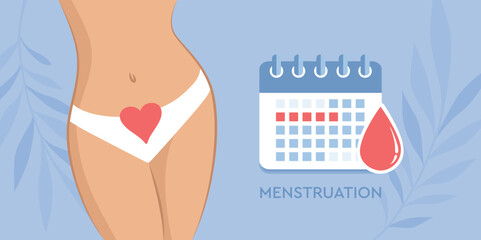 female body menstruation hygiene calendar woman illustration - obrazy, fototapety, plakaty