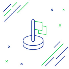 Line Flag icon isolated on white background. Victory, winning and conquer adversity concept. Colorful outline concept. Vector