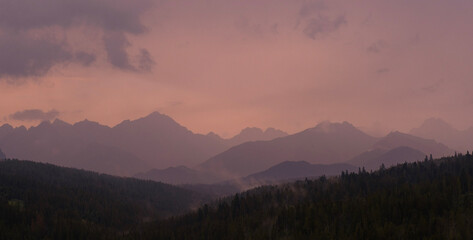 sunset in the mountains