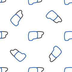 Line Human organ liver icon isolated seamless pattern on white background. Colorful outline concept. Vector