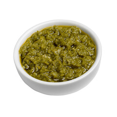 green sauce in a bowl