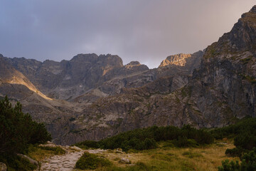 mountains in the morning
