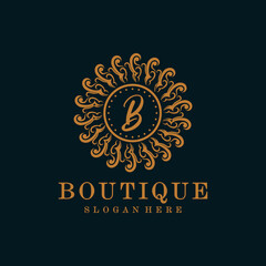Boutique luxurious vector logo template