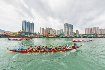 Dragon Boat Racing in Aberdeen, Hong Kong